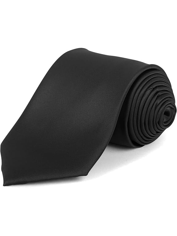Ties for Men Classic Necktie Solid Color Smooth Satin Finish
