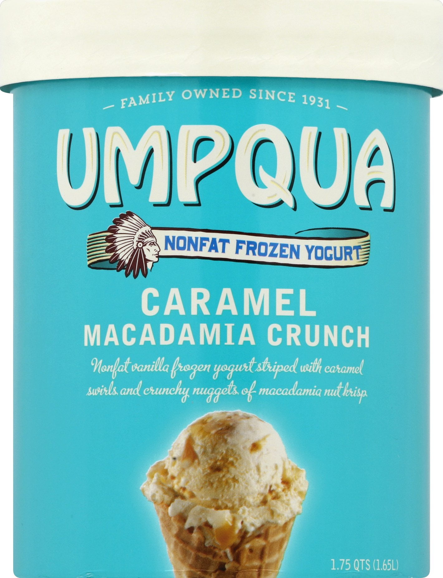 Umpqua Nonfat Caramel Macadamia Crunch Frozen Yogurt, 1.75 Qt