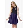 thumbnail image 1 of Un Deux Trois BLUE Kids' Shimmer Fit & Flare Dress, US 16, 1 of 2