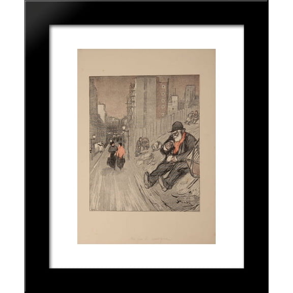 Un Peu de Musique 20x24 Framed Art Print by Theophile Steinlen