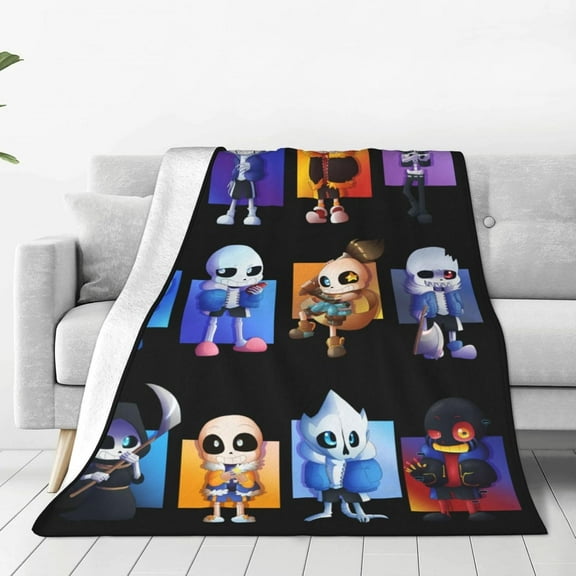 Un-der_Tale Sans Blanket Soft Warm Flannel Throw Blanket for Bed Sofa Couch Bedroom Living Room Dorm All Season 60"x50"