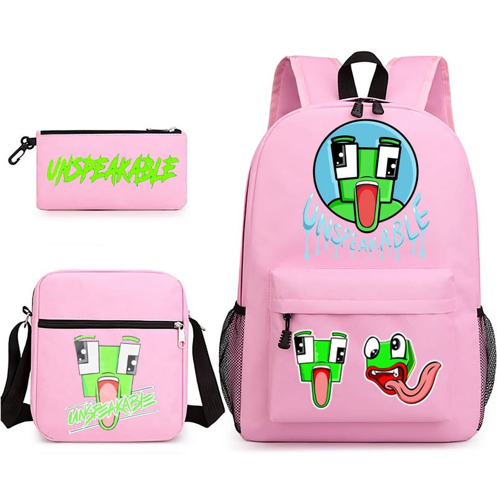 Kids Mermaid Backpack Set With Lunch Bag - Cartoon Printed School Bookbag, Adjustable Straps, Reflective Strip