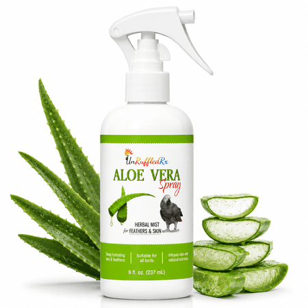 UnRuffledRx Aloe Vera Bird Spray, 8 oz – Soothes Itchy Skin, Molting & Feather Plucking