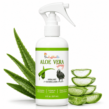 UnRuffledRx Aloe Vera Bird Spray, 8 oz – Soothes Itchy Skin, Molting & Feather Plucking