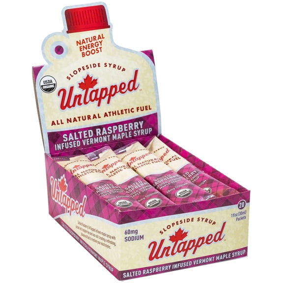 UnTapped Maple Syrup Salted Raspberry Infused Athletic Fuel Gel Packets - Box