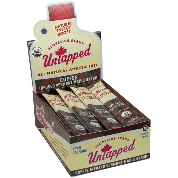 UnTapped Maple Syrup Energy Gel with Caffeine - Coffee Box of 20