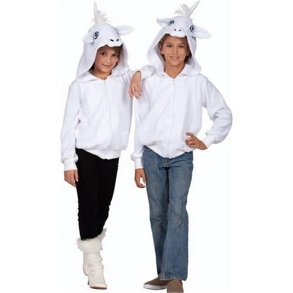 Una White Unicorn Child Hoodie - Large