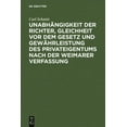 thumbnail image 1 of UnabhÃ¤ngigkeit Der Richter, Gleichheit VOR Dem Gesetz Und GewÃ¤hrleistung Des Privateigentums Nach Der Weimarer Verfassun, (Hardcover), 1 of 1