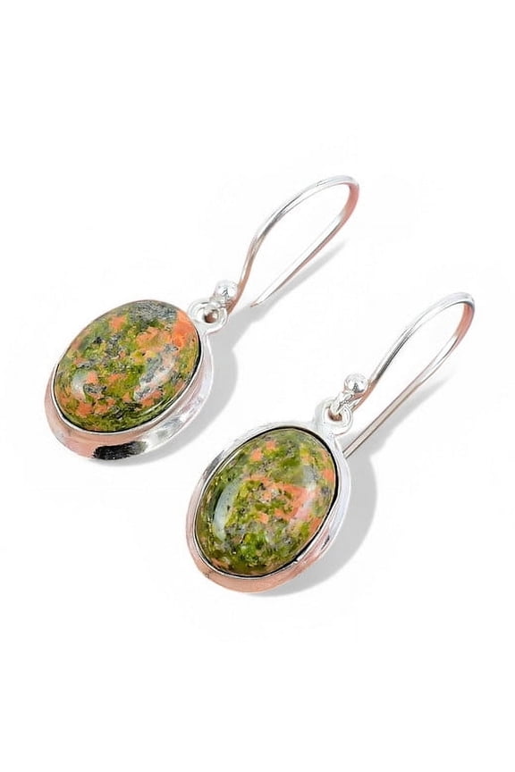 Unakite Drop Earring 925 Sterling Silver Handcrafted Earring LiteWeight HandMade Earring Gift for Her Gift For Her ThanksGiving