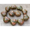 thumbnail image 1 of Unakite Gemstone Hearts, Polished Unakite Puffy Hearts, Unakite Palm Stone, Unakite Heart (2 Hearts）, 1 of 8