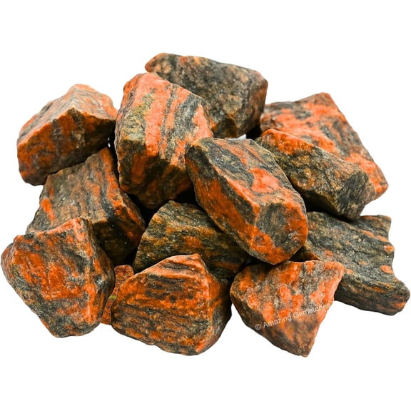 Unakite Rough Stones  Natural Raw Crystals for Tumbling (5 Pieces)