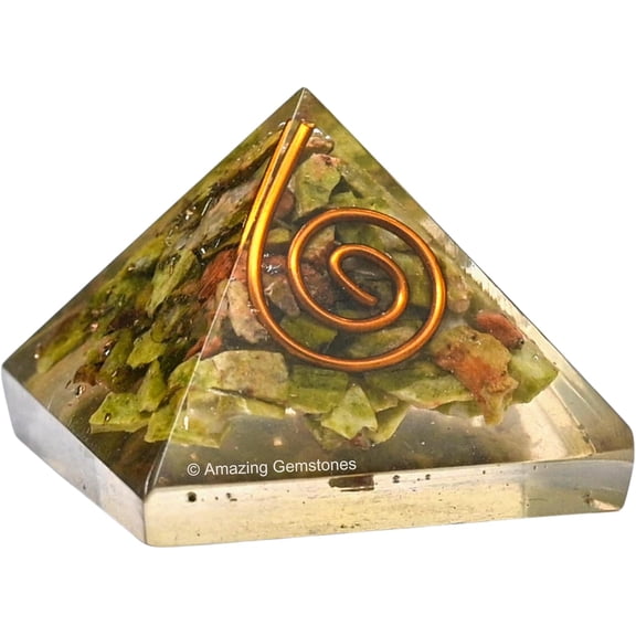 Unakite Small Orgone Pyramid 35 mm
