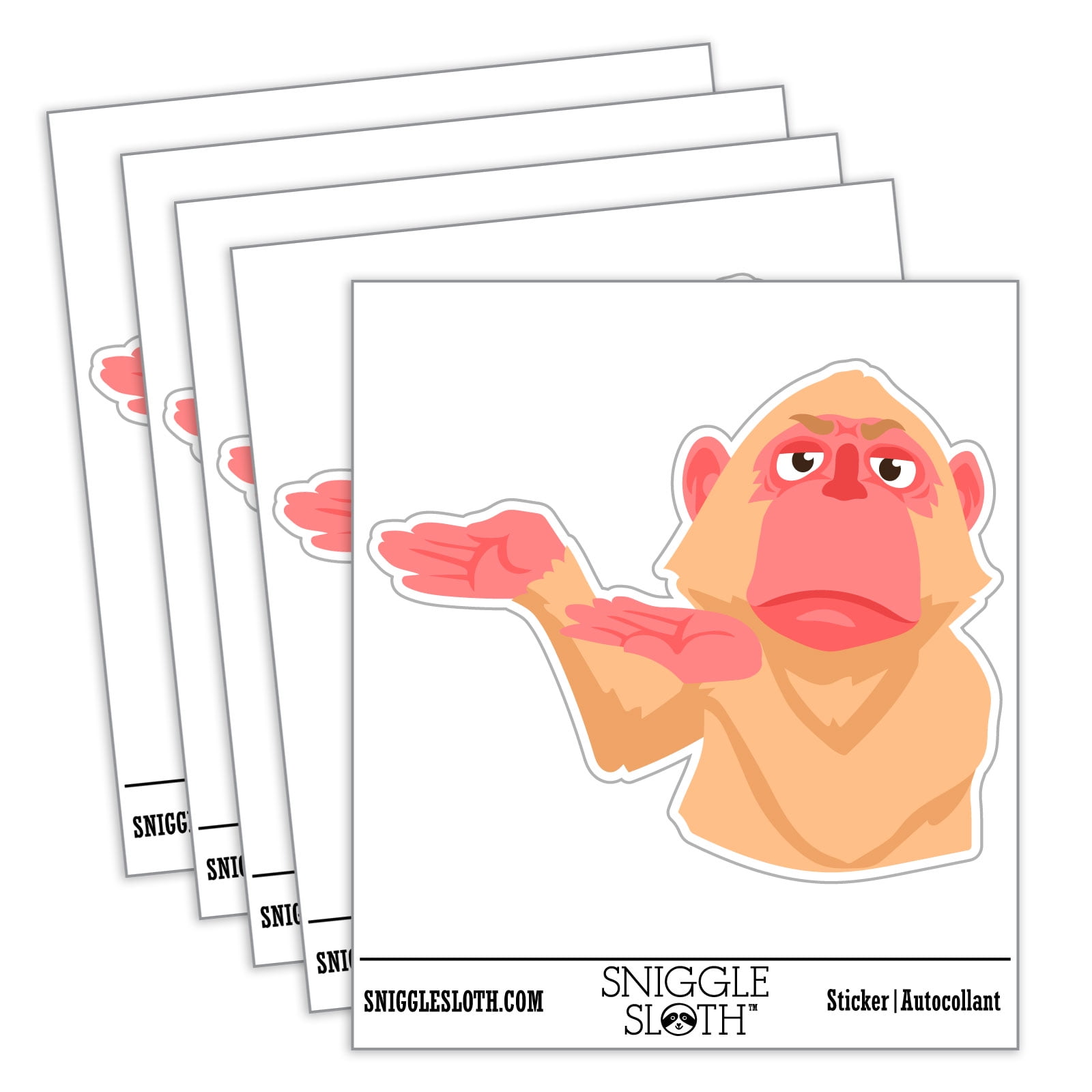 Unamused Monkey Presenting with Hands Gesture Car Window Bumper Water ...