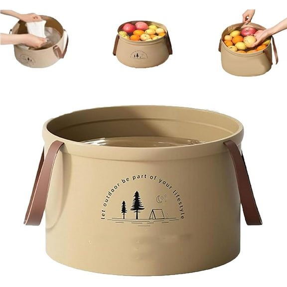 Unanimousagree Collapsible Travel Basin, with Individualt Collapsible Travel Basin, Portable Foldable Bucket for Camping, Thickened Leakproof for Outdoor