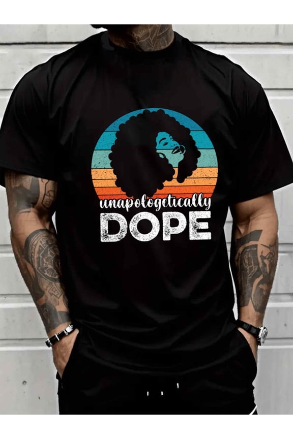 Unapologetic Dope Mens black New spring and autumn trendy printed T-shirts Casual Unisex Shirt Short Sleeve tshirts Fashion Unisex Shirt Cotton tshirts