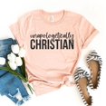 thumbnail image 1 of Unapologetically Christian T-shirt Faith Shirt Tee Bible Verse Top Religious Gift Church Shirts Spiritual God Choose Life Pro Save, 1 of 3