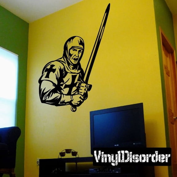 Unarmored Crusader Swordsman Decal - 36 Inches