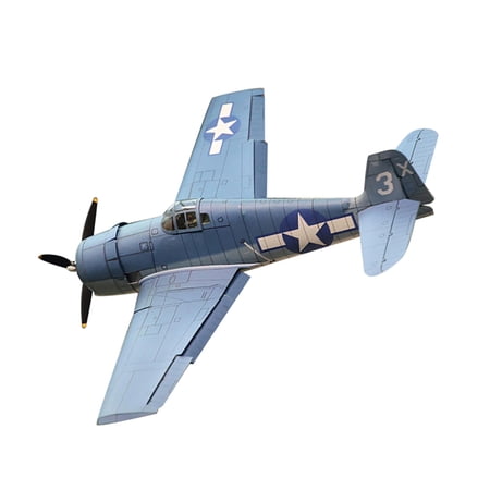 Unassembled Paper Model Kit Grumman F6F-3 Hellcat Fighter for Skilled DIY Enthusiasts