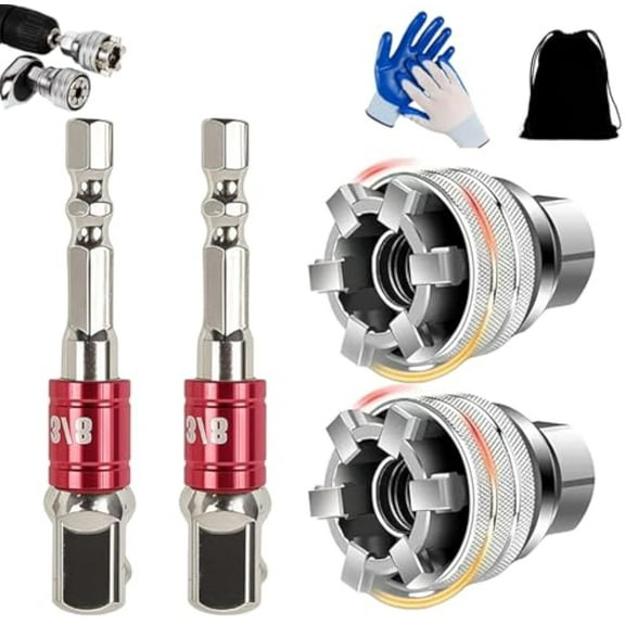 Unassumins Multi-function Universal Socket Wrench Tool - Universal Maintenance Tool, 10-19mm Universals Adjustable Socket Wrench, for Wrenchs and Power Drill (A, PCS 2)