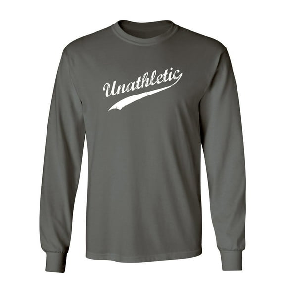 Unathletic Sarcastic Novelty Gift Idea Adult Humor Funny Men's Long Sleeve Shirts