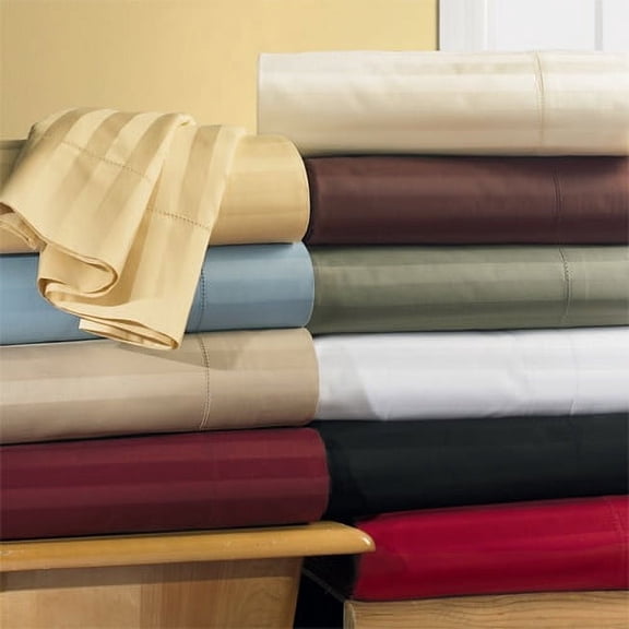 Unattached CalKing  Waterbed Sheet Sets Sateen Stripe 300 Thread Count