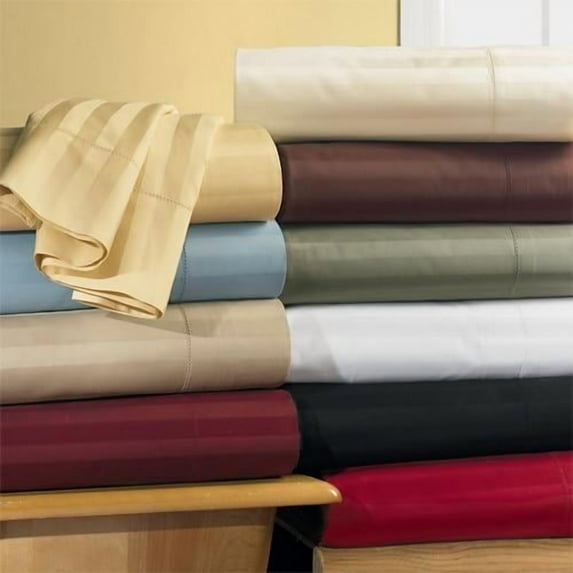 Unattached Waterbed CalKing Sheet set Sateen Stripe 600 Thread Count