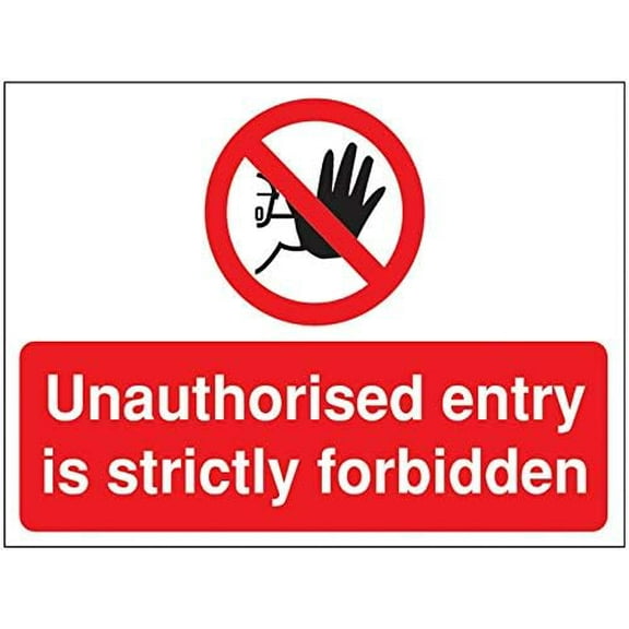 Unauthorised Entry Is Strictly Forbidden' Construction Site Sign in Multiple Materials Safety Signs Access Awareness Signs Entry & Exit Signs Metal Sign Tin Sign 12x16 Inch