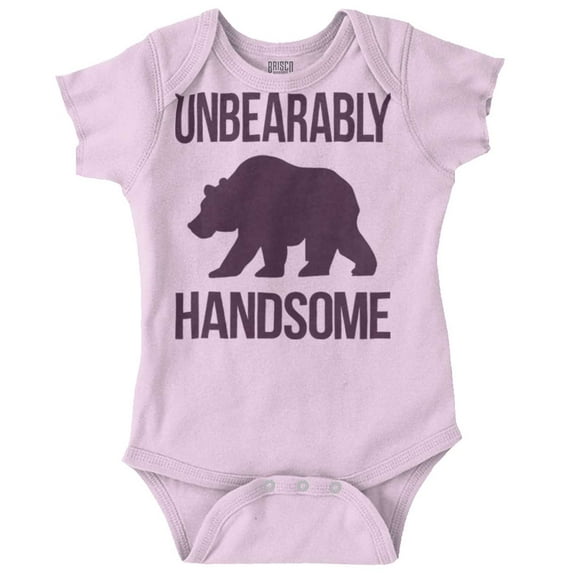 Unbearably Handsome Funny Bear Pun Bodysuit Jumper Boys Infant Baby Brisco Brands 24M