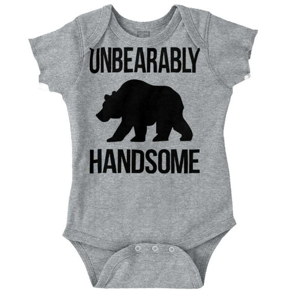 Unbearably Handsome Funny Bear Pun Bodysuit Jumper Boys Infant Baby Brisco Brands 6M