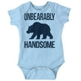 thumbnail image 1 of Unbearably Handsome Funny Bear Pun Bodysuit Jumper Boys Infant Baby Brisco Brands 6M, 1 of 7