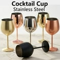thumbnail image 1 of 1pc Stainless Steel Wine Glass Metal Goblet 500ml Barrel Shape Champagne Whiskey Cup Creative Wine Tumbler Drop-Resistant Design for Home Party Use,Gold, MIANHT, 1 of 9