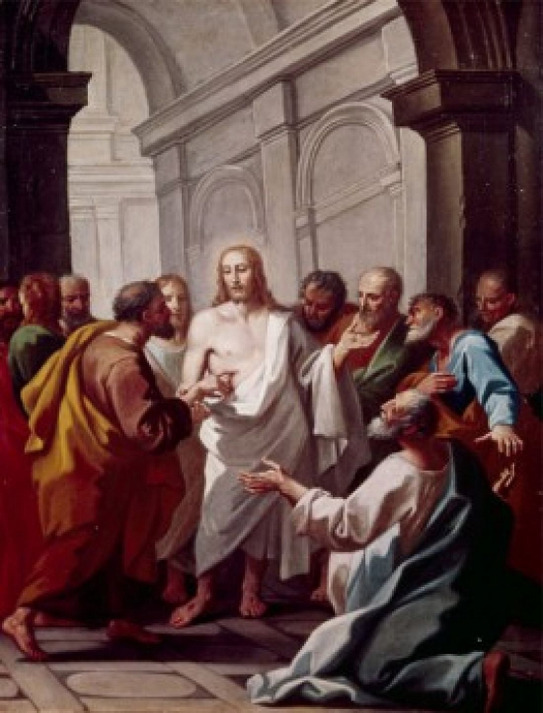 Unbelieving Thomas by Hendrick Krock (1677-1736) Canvas Art - Hendrick Krock (18 x 24)