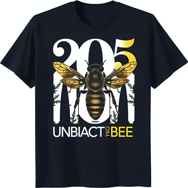 Unbiased Bee Graphic Tee Dark Blue T-Shirt with Bee Illustration ...