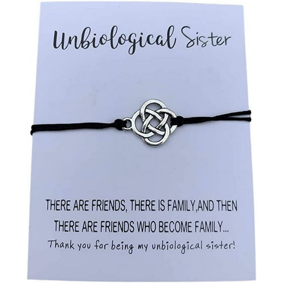 Unbiological Sister Charm Bracelet, Soul Sister Bracelet, Best Friend, Friendship Bracelet, BFF gifts, Adjustable Best Friend Infinity Bracelets for Women, Teens, and Girls