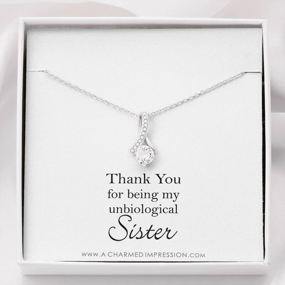 Unbiological Sister Necklace, Bonus Sister Gift, SisterInLaw Gift