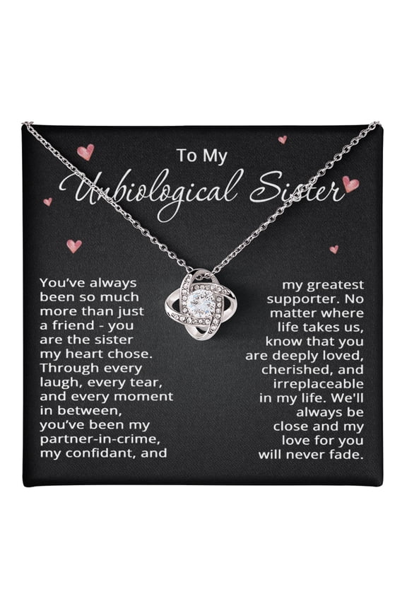 To My Unbiological Sister Necklace for Women Best Friend Gifts for Christmas Bestie Birthday Step Sister Gift for Her Bonus Sister Friendship BFF Sister-in-Law Gift