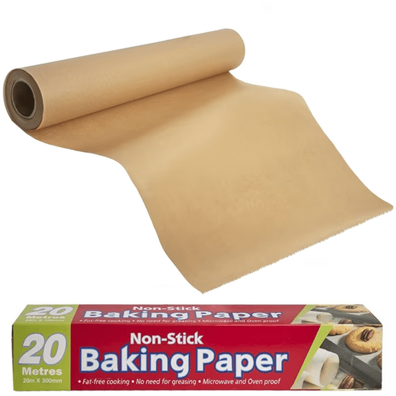 Unbleached Brown Parchment Paper for Baking Paper Sheets 12 in X 66 Ft, Non-Stick Kitchen Baking Paper for Air Fryer, Oven,Steamer,Grilling Bread Cookies