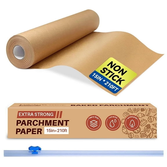 Unbleached Parchment Paper,15 x 210 ft Parchment Baking Paper Roll - 260Sq Ft for Baking,Cooking,Grilling,Air Fryer and Steaming