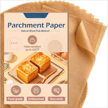 100 Pack Unbleached Parchment Paper Sheets - 12x16 Inch Precut Baking Sheets