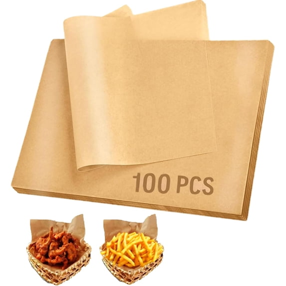 Unbleached Parchment Paper Sheets for Baking,Parchment Paper for Baking Brown Baking Paper(100Pcs)