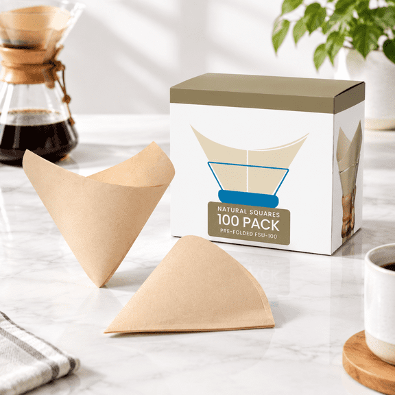 Unbleached Pour Over Coffee Filters, 100 Count, Cone Shape for Uniform Extraction