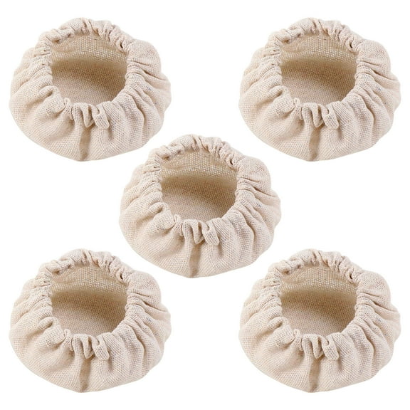 Unbleached Reusable Fermentation Jar Cloth Covers for Sourdough, Kombucha, and Sun Tea  5-Pack, Elastic Sealing Covers for 3-4 Inch Jars, Breathable Dough Rising Cloth