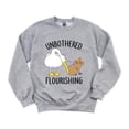 thumbnail image 1 of Unbothered Flourishing Capybara Pelican Funny Meme Cute Sweatshirt, for men & women, up to size 5XL, 1 of 3