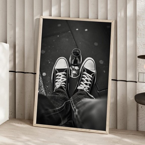 Unbothered Man With Wine Print, Retro Urban Bar Art
