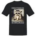 thumbnail image 1 of Unbothered Raccoon Meme Men's Black T-shirt, 1 of 3