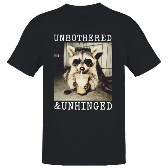 Unbothered Raccoon Meme Men's Black T-shirt