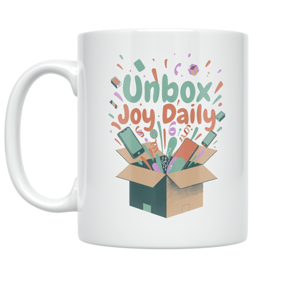 Unbox Joy Daily Tech Subscription Box Art - Tech Enthusiast - 11 oz Ceramic Coffee Mug