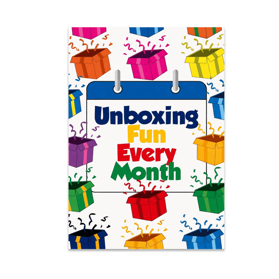 Unboxing Fun Every Month Calendar Art - Subscription Box Enthusiast - 13x19 Poster Print
