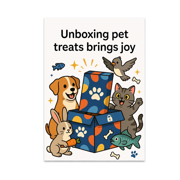 Unboxing Pet Treats Brings Joy - Pet Subscription Lovers - 13x19 Poster Print