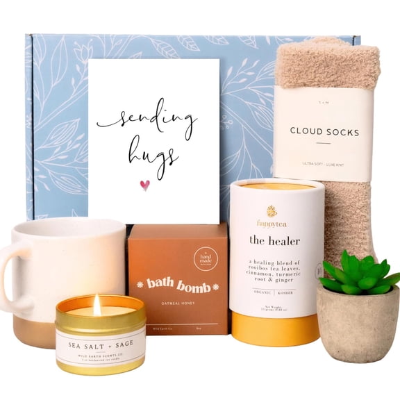 Unboxme Luxe Self Care Gift Box for Women, Premium Care Package with Hugs Card, Soothing Spa Basket for Relaxation and Wellness